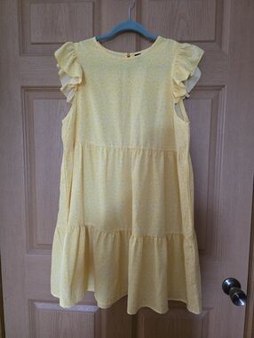 Emery Rose Yellow Ditzy Floral Ruffle Sleeve Dress – Size 0XL